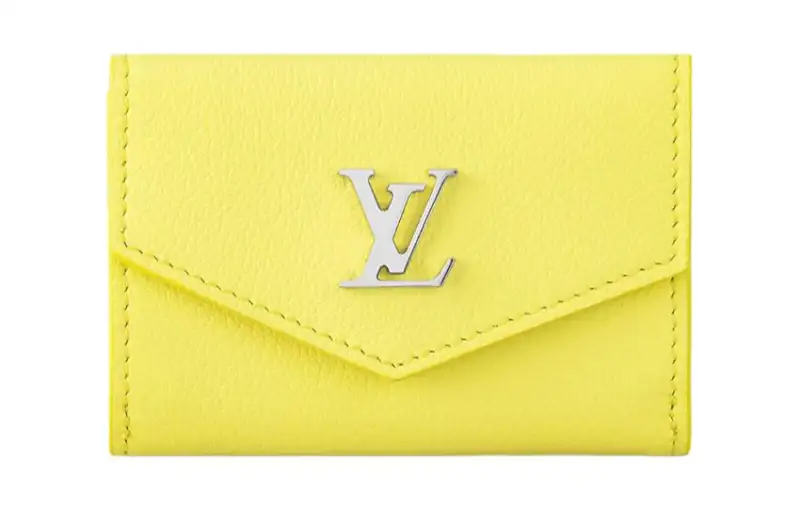 LOUIS VUITTON Grain Calfskin Wallet Mini Women's Yellow