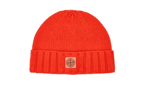 STONE ISLAND Virgin Wool Beanies Unisex Red