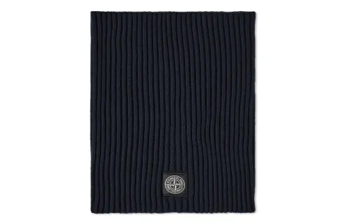 Stone Island ribbed logo-patch scarf