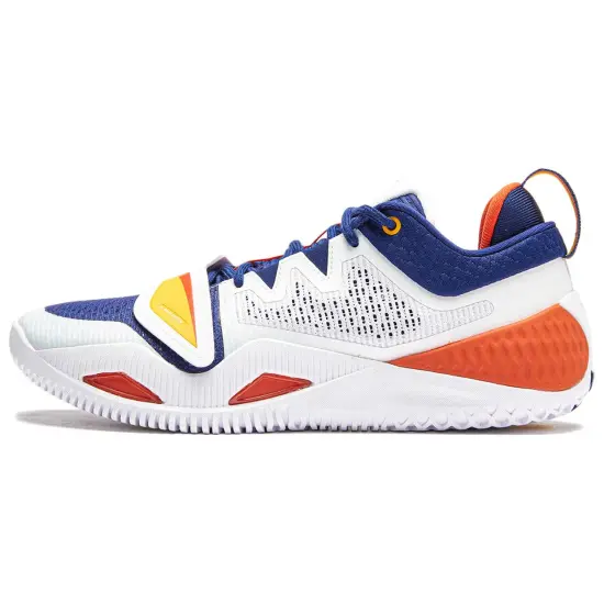 LINING Rage 2 Basketball Shoes Men Low-Top White Blue Orange