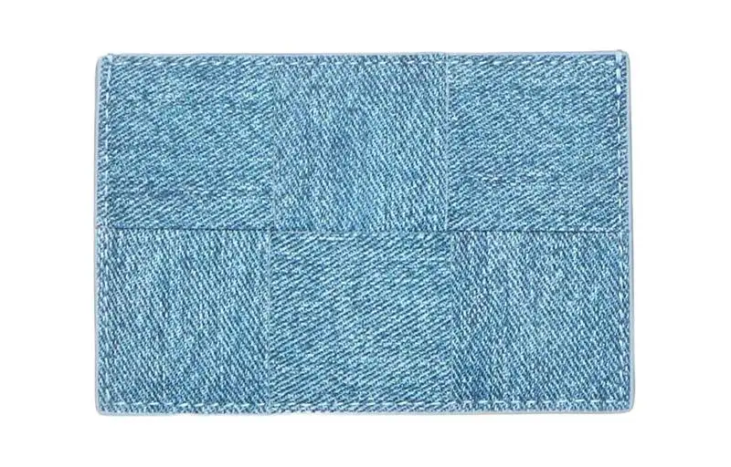 Bottega Veneta Fur With Leather With Sheepskin Card Holder Men's Blue