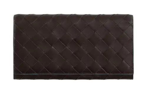 Bottega Veneta Intrecciato Calfskin Wallet Men's Dark Brown