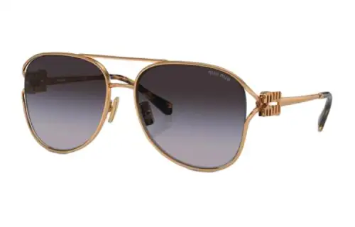 MIU MIU Metal Aviator Sunglasses Men's Gold