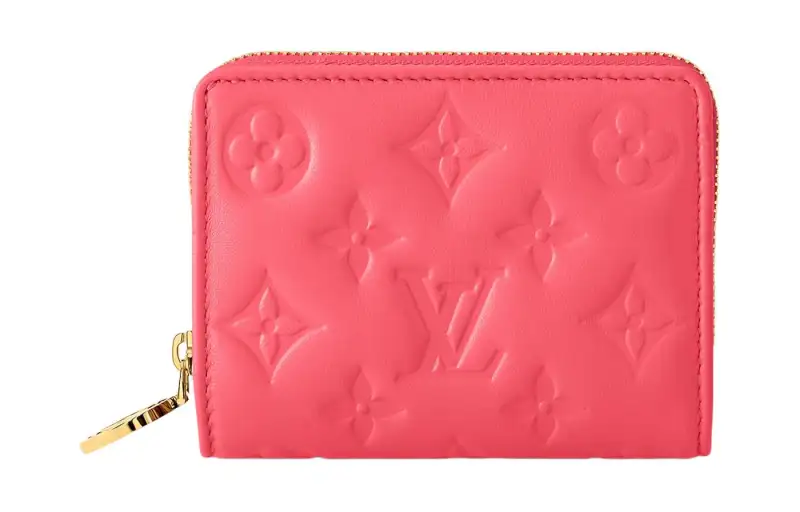 LOUIS VUITTON Lambskin Wallet Women's Pink Sky