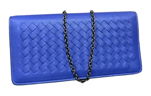 Bottega Veneta Lambskin Crossbody Bag, Shoulder Bag Women's Dark Blue