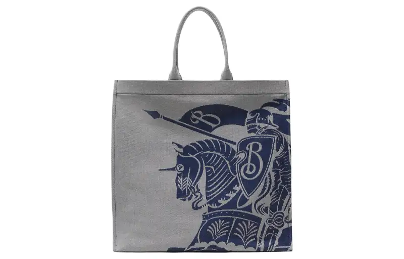Burberry Cotton With Polyester Tote Bag, Shopping Bag, Shoulder Bag, Handbag Large Men's Knight Blue