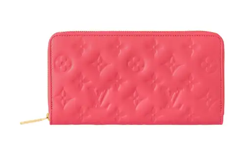 LOUIS VUITTON Zippy Lambskin Wallet Women's Pink Sky