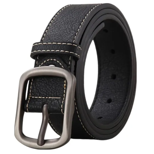 Warrior Zinc Alloy Split Cow Leather Belts Men's Width 3.8