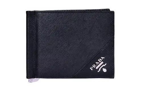 PRADA Saffiano Leather Wallet Unisex Black