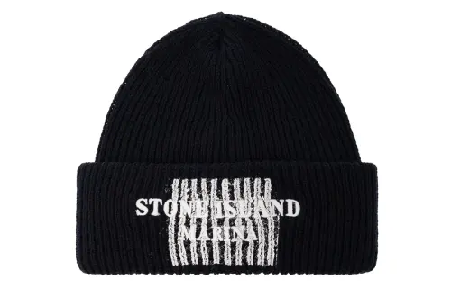STONE ISLAND Virgin Wool Beanies Unisex Black