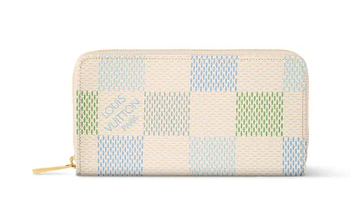 LOUIS VUITTON Zippy Damar Canvas Wallet Women's Pistachio Green