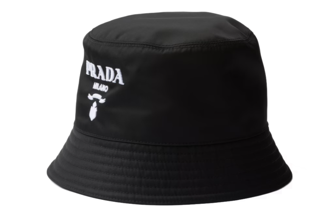 PRADA Logo embroidered Drill Bucket Hat