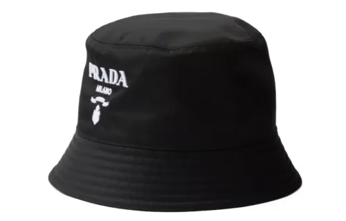 PRADA Logo embroidered Drill Bucket Hat