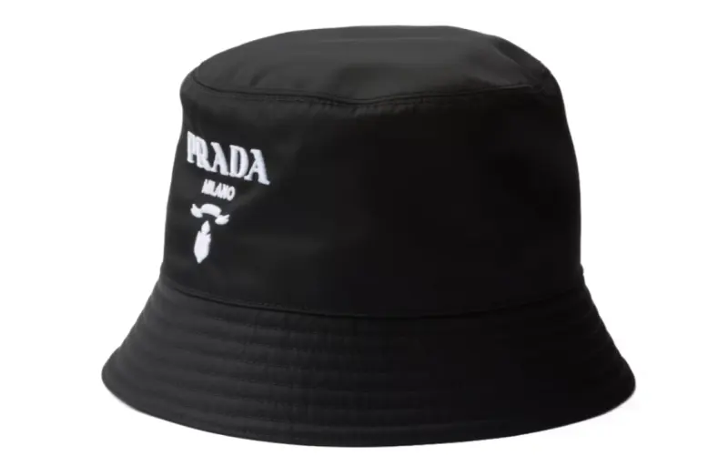 PRADA Logo embroidered Drill Bucket Hat
