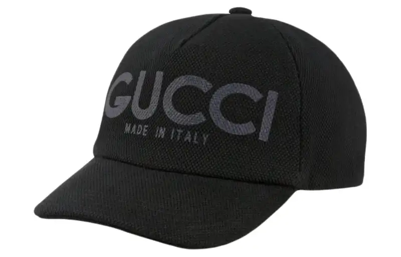 GUCCI Cotton Canvas Baseball Caps Men's Black