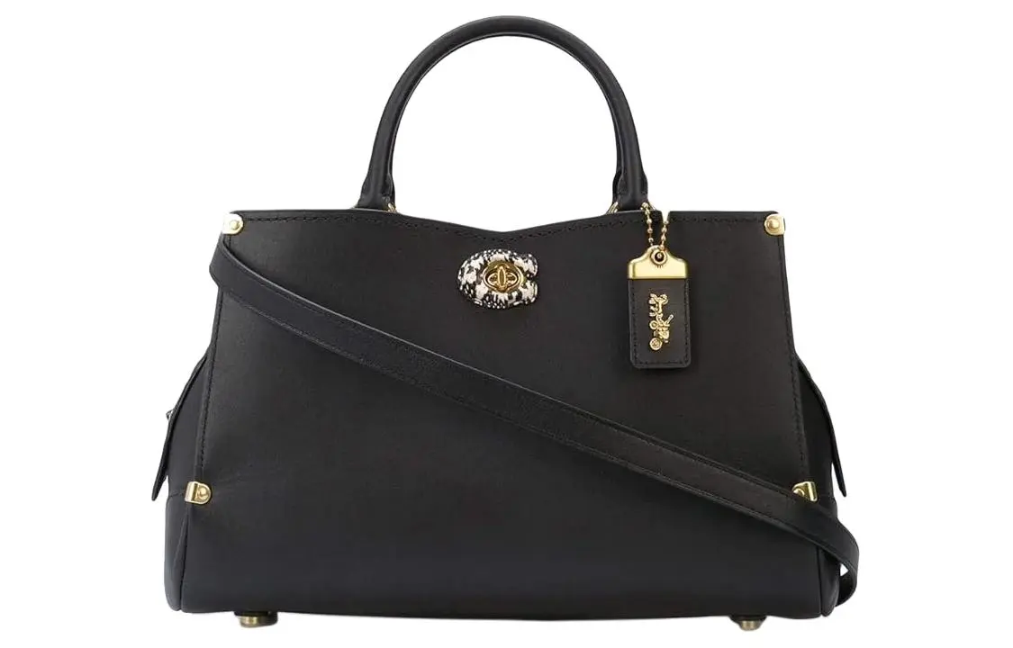 COACH Mason Glove Tanned Leather Shoulder Bag, Crossbody Bag, Handbag Large Women's Black