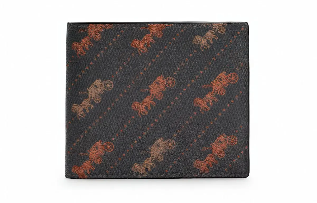 COACH Billfold Wallet Coated Canvas Card Holder, Wallet Men's Brown