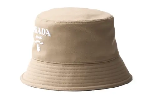 PRADA Logo embroidered Drill Bucket Hat