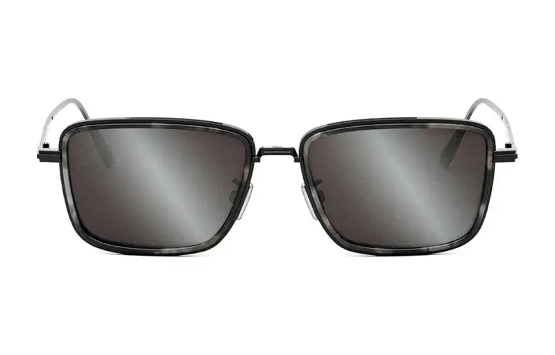DIOR Metal Square Sunglasses Men's Black
