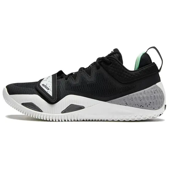 LINING Rage 2 Basketball Shoes Men Low-Top Black White