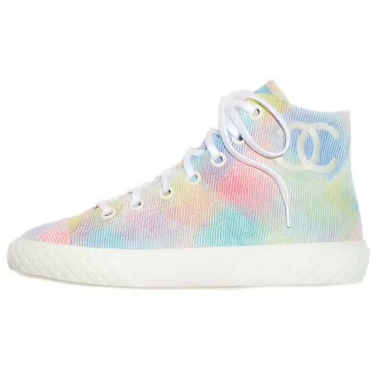 CHANEL Women's Printed Fabric Sneaker 'Pastel Multi-Color' Women's