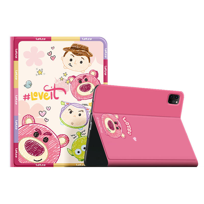 Disney Q version of Strawberry Bear with pen slot book model all-inclusive anti-fall suitable for Huawei matepad11/air/pro/2023/2024/tablet protective case