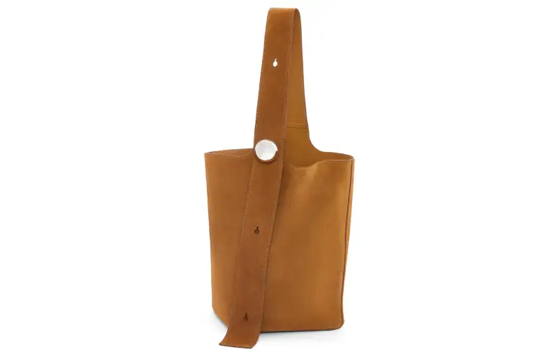 LOEWE Suede Cow Leather Bucket Bag, Handbag, Shoulder Bag Men's Tobacco