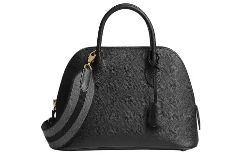 HERMES Bolide Epsom Calfskin Bowling Bag, Shoulder Bag, Crossbody Bag, Handbag Women's Black & Gray