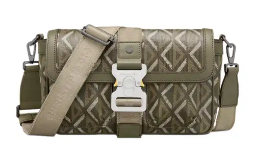 DIOR Hit The Road Canvas Shoulder Bag, Crossbody Bag Men's Khaki