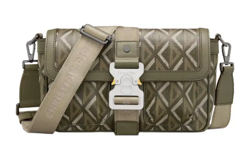 DIOR Hit The Road Canvas Shoulder Bag, Crossbody Bag Men's Khaki