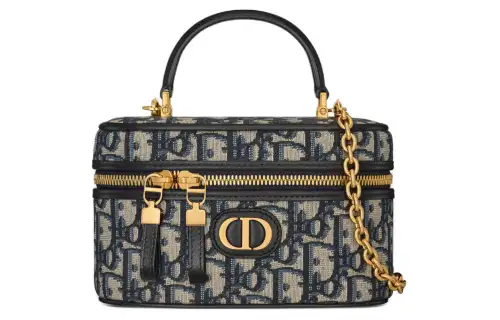 DIOR 30 Montaigne Oblique Printed Fabric Shoulder Bag, Crossbody Bag, Handbag Mini Unisex Blue
