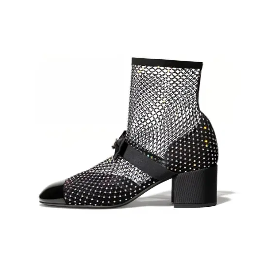 CHANEL Ankle Boots Women's Black