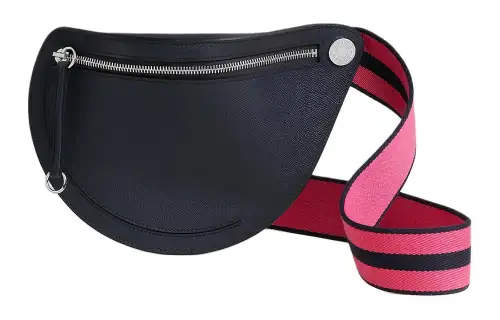 HERMES Petite Course Epsom Calfskin Shoulder Bag Women's Indigo & Vibrant Pink