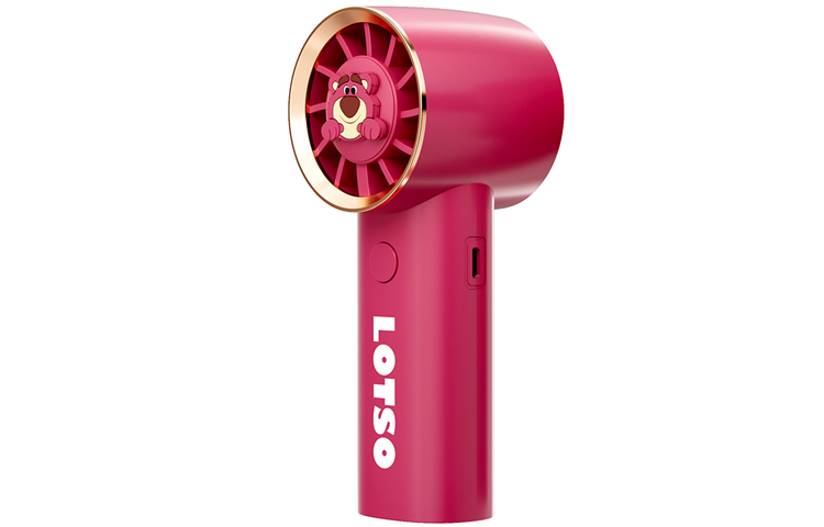 Disney Disney handheld fan, red strawberry bear, three-speed adjustment, high power, long battery life, bass and low noise, can be upright on the desktop, USB charging S3210C