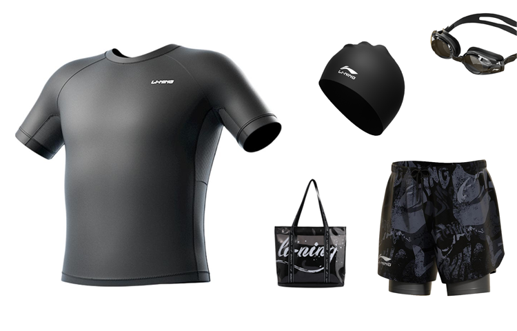 Li Ning Swimming Equipment Sets Men’s Black Swimsuit