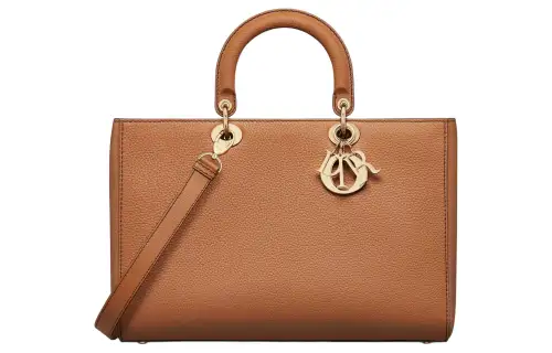 DIOR Grain Cow Leather Handbag, Shoulder Bag, Crossbody Bag, Handbag Large Women's Brown