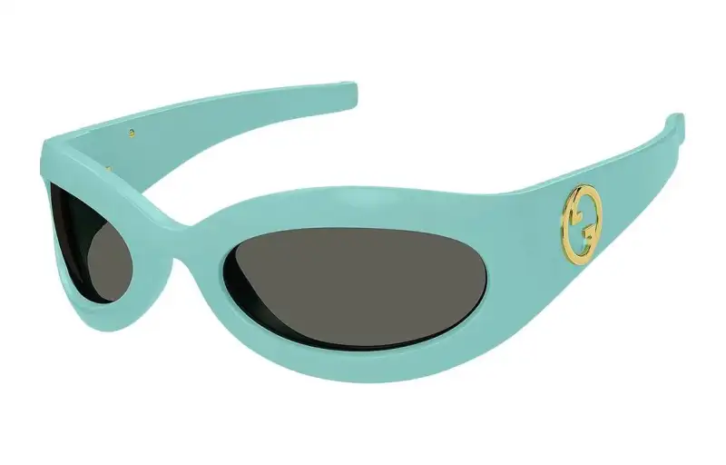 GUCCI Fashion Irregular Shape Sunglasses Unisex Light Blue