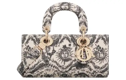 DIOR Lady D Joy Denim Handbag, Shoulder Bag, Crossbody Bag, Handbag Small Women's Black & White