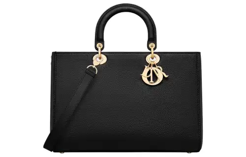 DIOR Grain Cow Leather Handbag, Shoulder Bag, Crossbody Bag, Handbag Large Women's Black
