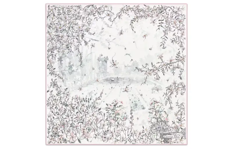 DIOR Silk Scarves Women's White