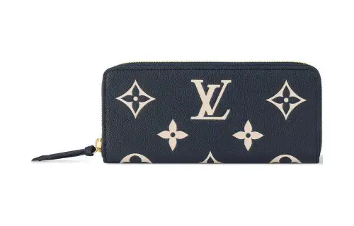 LOUIS VUITTON CLÉMENCE Leather Wallet Women's Dark Blue