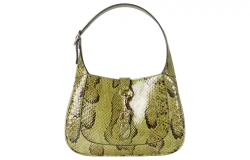 GUCCI Jackie Python Skin Handbag, Shoulder Bag Women's Green
