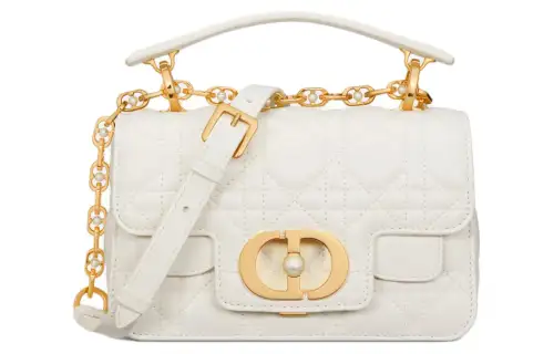 DIOR Cow Leather Shoulder Bag, Crossbody Bag, Handbag Mini Women's Milk White
