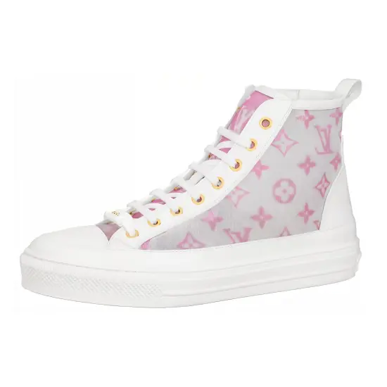 LOUIS VUITTON Stellar Ankle Sneakers 'Grey Pink White' Women's