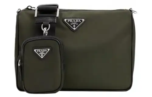 PRADA Polyamide Messenger Bag, Crossbody Bag, Shoulder Bag Men's Green
