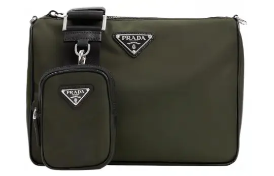 PRADA Polyamide Messenger Bag, Crossbody Bag, Shoulder Bag Men's Green