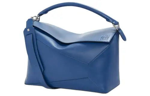 LOEWE Puzzle Shiny Cow Leather Shoulder Bag, Crossbody Bag, Handbag Men's Deep Sea Blue