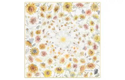 DIOR Printed Pattern Scarves Women's Yellow