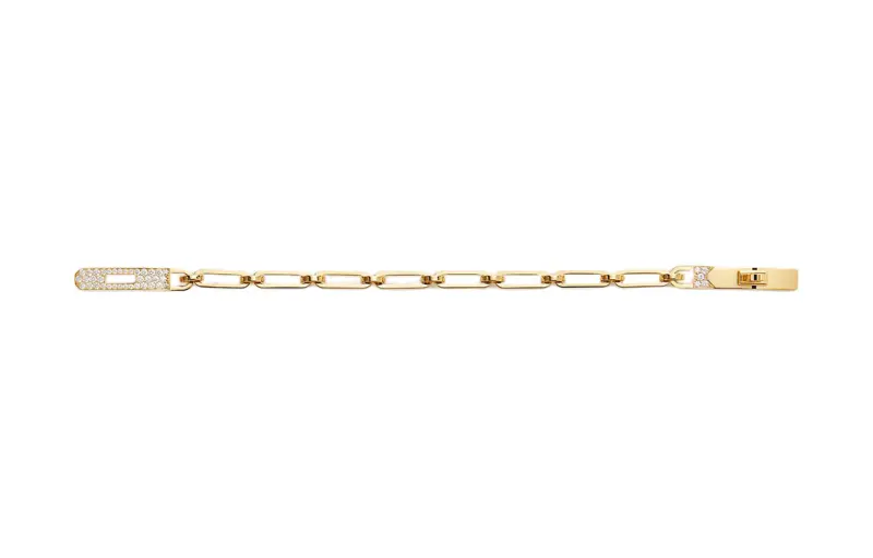 HERMES 18K Gold, Diamond Bracelets Women's Gold