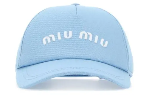 MIU MIU Cotton Baseball Caps Women's Blue